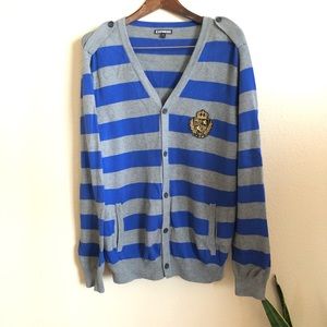 Express ||  Gray Blue Stripes Cardigan
